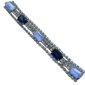 Vintage Light and Dark Blue Rhinestone Bracelet